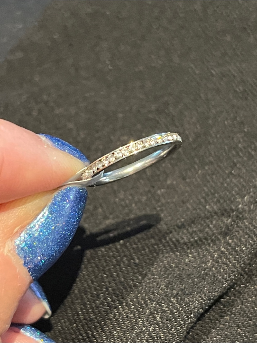 Minimalist Rhinestone Stackable Band Ring Size 6, NWT
